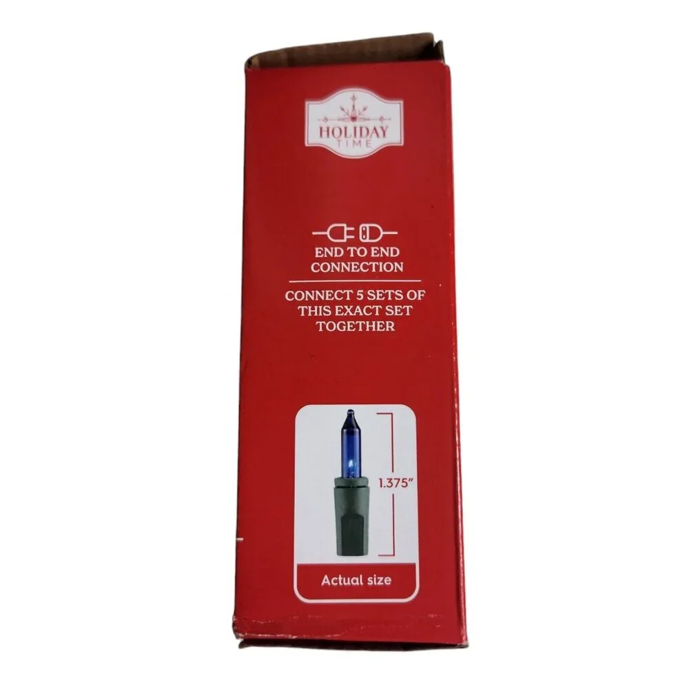 Holiday Time 100ct BLUE Mini String Lights Green Wire Indoor Outdoor 2 Boxes